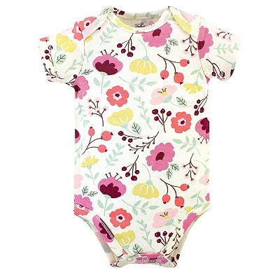 Touched by Nature Baby Girl Organic Cotton Bodysuits 5pk, Botanical