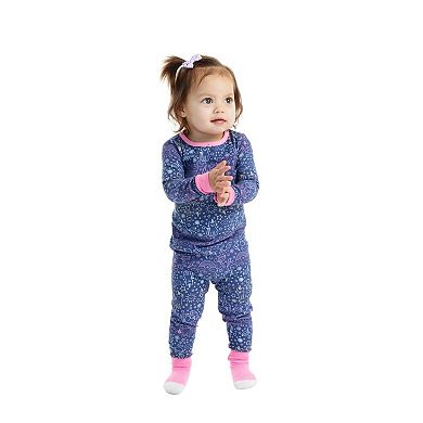 Sleep On It Infant/Toddler Girls Unicorn Kitty Snug Fit 2-Piece Pajama Sleep Set With Matching Socks