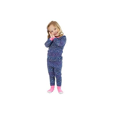 Sleep On It Infant/Toddler Girls Unicorn Kitty Snug Fit 2-Piece Pajama Sleep Set With Matching Socks