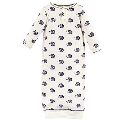 Touched by Nature Baby Boy Organic Cotton Henley Long-Sleeve Gowns 3pk