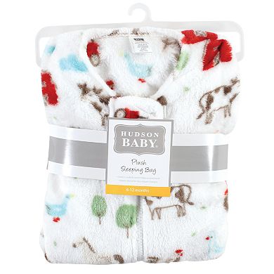 Hudson Baby Infant Boy Plush Sleeping Bag, Sack, Blanket, Boy Farm Animals