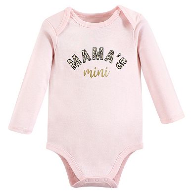 Hudson Baby Infant Girl Cotton Long-Sleeve Bodysuits, Leopard Mamas Mini, 12-18 Months
