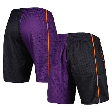 Men's Mitchell & Ness Black/Purple Phoenix Suns Hardwood Classics 2001 Split Swingman Shorts