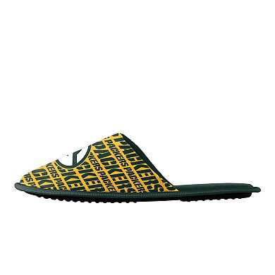 Men's FOCO Green Bay Packers Scuff Logo Slide Slippers