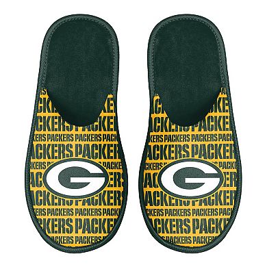 Men's FOCO Green Bay Packers Scuff Logo Slide Slippers