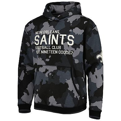 Men's The Wild Collective Black New Orleans Saints Camo Pullover Hoodie