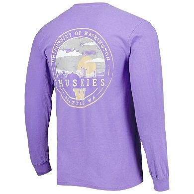 Men's Purple Washington Huskies Circle Campus Scene Long Sleeve T-Shirt