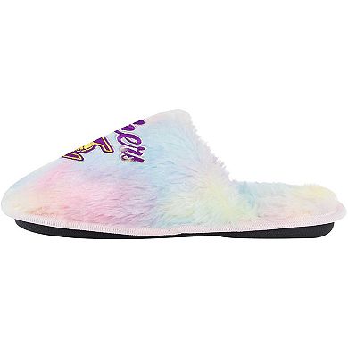 Youth FOCO Los Angeles Lakers Rainbow Script Slippers