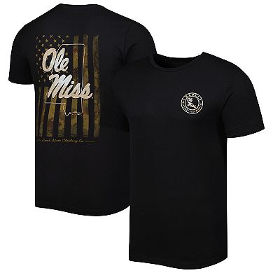 Men's Black Ole Miss Rebels Camo Flag 2-Hit T-Shirt