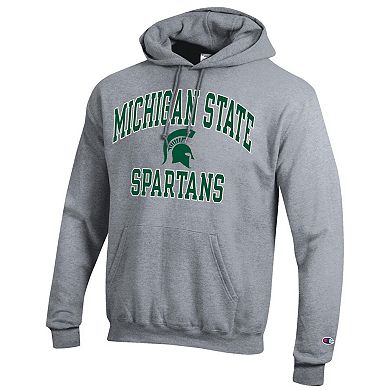 Men's Champion Heather Gray Michigan State Spartans High Motor Pullover Hoodie
