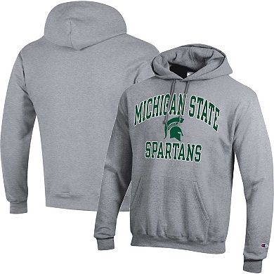 Men's Champion Heather Gray Michigan State Spartans High Motor Pullover Hoodie