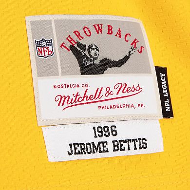Men's Mitchell & Ness Jerome Bettis Black/Gold Pittsburgh Steelers 1996 Split Legacy Replica Jersey