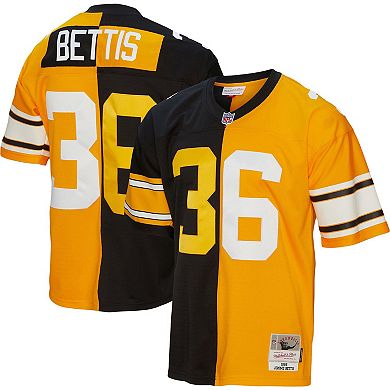 Men's Mitchell & Ness Jerome Bettis Black/Gold Pittsburgh Steelers 1996 Split Legacy Replica Jersey