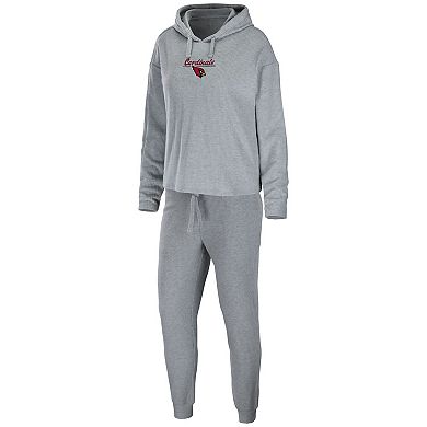 Women's WEAR by Erin Andrews Heathered Gray Arizona Cardinals Pullover Hoodie & Pants Lounge Set