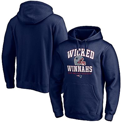 Men's Fanatics Navy New England Patriots Hometown Fitted Pullover Hoodie