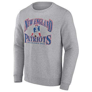 Men's Fanatics Branded Heathered Charcoal New England Patriots Playability Pullover Sweatshirt