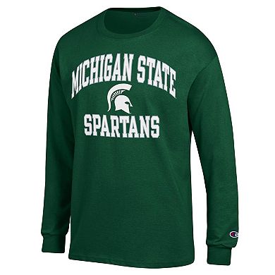 Men's Champion Green Michigan State Spartans High Motor Long Sleeve T-Shirt