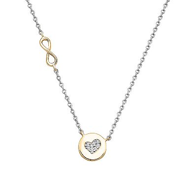 Irena Park 1/5 Carat T.W. Diamond Gold Tone Heart Charm Mother & Daughter Necklace Duo Set