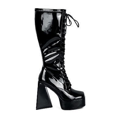 London Rag Snowflakes Women's High Heel Boots