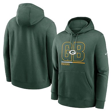 Men's Nike Green Green Bay Packers City Code Club Fleece Pullover Hoodie