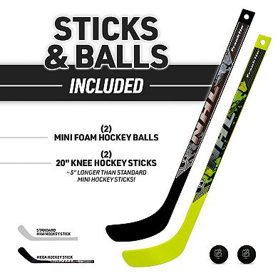Franklin Sports Mini Hockey Goal Set with Goal, 2 Mini Sticks, 2 Mini Foam Hockey Balls and Pop Out Shooting Targets