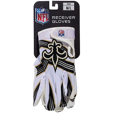 Franklin Sports NFL Saints Youth Football Receiver Gloves