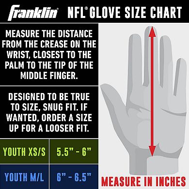 Franklin Sports NFL Washington Youth Football Receiver Gloves