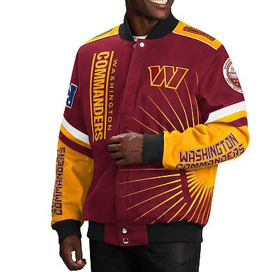 Men's G-III Sports by Carl Banks Burgundy Washington Commanders Extreme Redzone Full-Snap Varsity Jacket