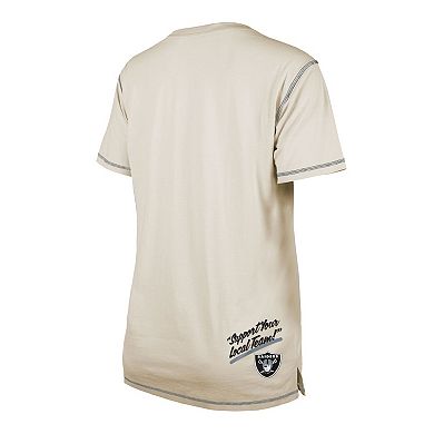 Women's New Era Cream Las Vegas Raiders Split T-Shirt