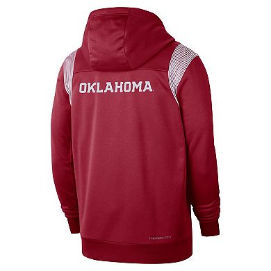 Men's Nike Crimson Oklahoma Sooners Sideline Lockup Performance Full-Zip Hoodie Jacket