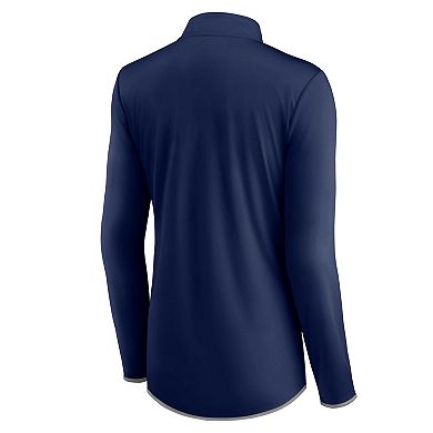 Women's Fanatics Branded Navy Milwaukee Brewers Worth The Drive Quarter-Zip Jacket