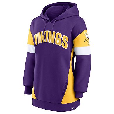 Women's Fanatics Branded Purple/Gold Minnesota Vikings Lock It Down Pullover Hoodie