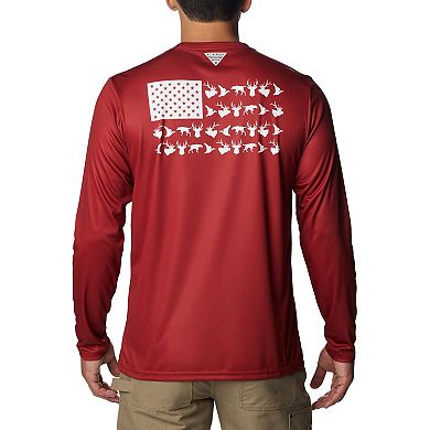 Men's Columbia Cardinal Arkansas Razorbacks Terminal Shot Omni-Shade Omni-Wick Long Sleeve T-Shirt