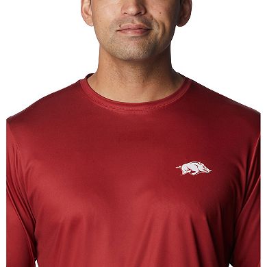 Men's Columbia Cardinal Arkansas Razorbacks Terminal Shot Omni-Shade Omni-Wick Long Sleeve T-Shirt