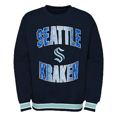 Youth Deep Sea Blue Seattle Kraken Classic Blueliner Pullover Sweatshirt