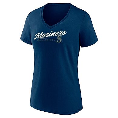 Women's Fanatics Branded Navy Seattle Mariners One & Only V-Neck T-Shirt