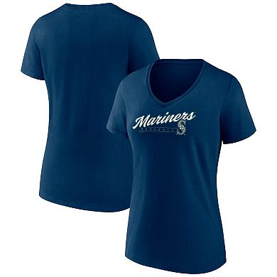 Women's Fanatics Branded Navy Seattle Mariners One & Only V-Neck T-Shirt