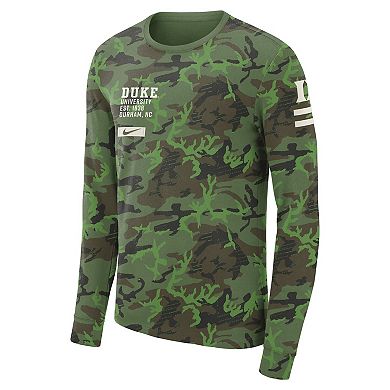 Men's Nike Camo Duke Blue Devils Military Long Sleeve T-Shirt