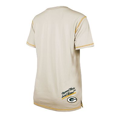 Women's New Era Cream Green Bay Packers Split T-Shirt