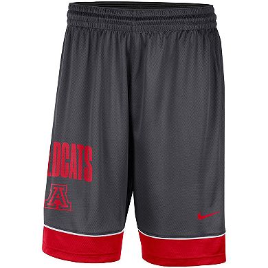 Men's Nike Charcoal/Red Arizona Wildcats Fast Break Shorts