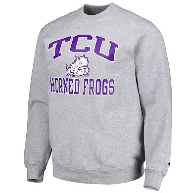 Men's Champion Heather Gray TCU Horned Frogs High Motor Pullover Sweatshirt