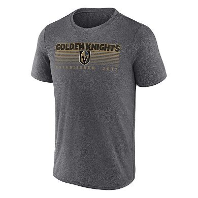 Men's Fanatics Branded Heathered Charcoal Vegas Golden Knights Prodigy Performance T-Shirt