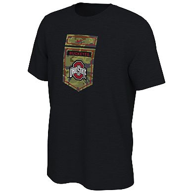 Men's Nike Black Ohio State Buckeyes Veterans Camo T-Shirt