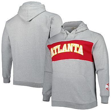 Men's Fanatics Branded Heather Gray Atlanta Hawks Big & Tall Wordmark Pullover Hoodie