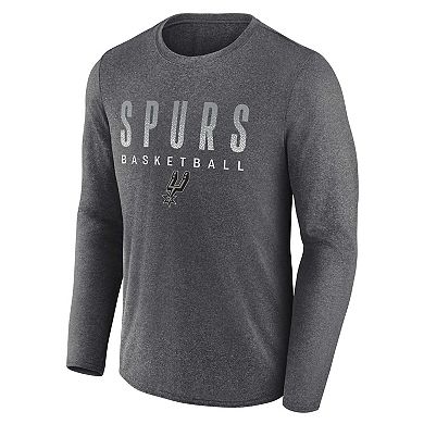 Men's Fanatics Branded Heathered Charcoal San Antonio Spurs Where Legends Play Iconic Practice Long Sleeve T-Shirt