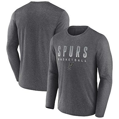 Men's Fanatics Branded Heathered Charcoal San Antonio Spurs Where Legends Play Iconic Practice Long Sleeve T-Shirt
