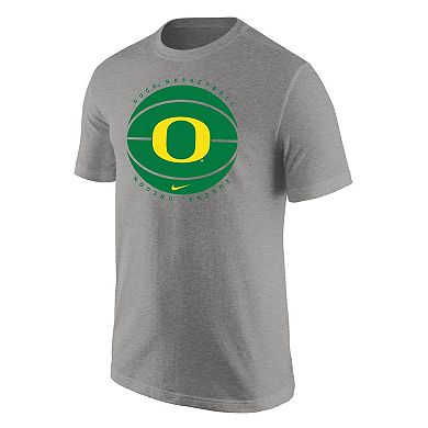 Men's Nike Heather Gray Oregon Ducks Basketball Logo T-Shirt