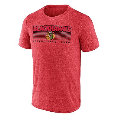 Men's Fanatics Branded Heathered Red Chicago Blackhawks Prodigy Performance T-Shirt
