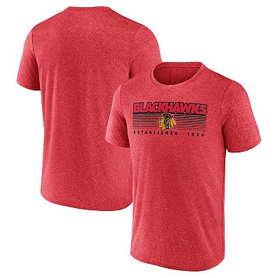 Men's Fanatics Branded Heathered Red Chicago Blackhawks Prodigy Performance T-Shirt