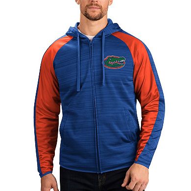 Men's G-III Sports by Carl Banks Royal Florida Gators Neutral Zone Raglan Full-Zip Track Jacket Hoodie